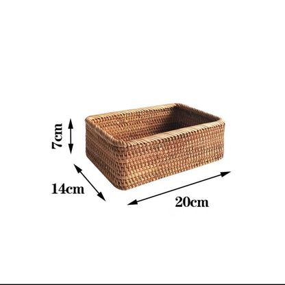 Handwoven Natural Rattan Storage Basket