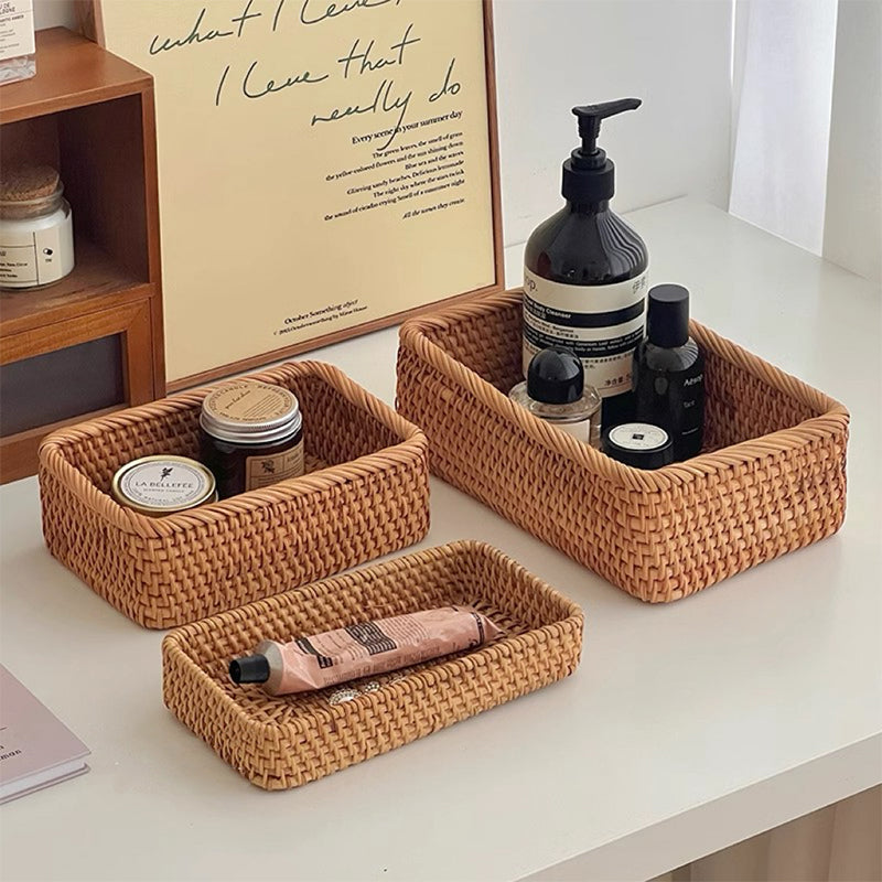 Handwoven Natural Rattan Storage Basket