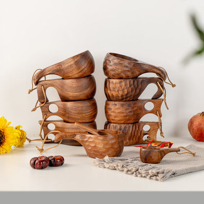 Natural Walnut Wood Nordic Cup