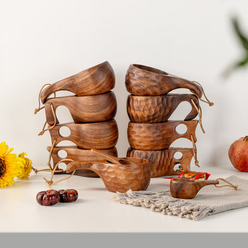Natural Walnut Wood Nordic Cup